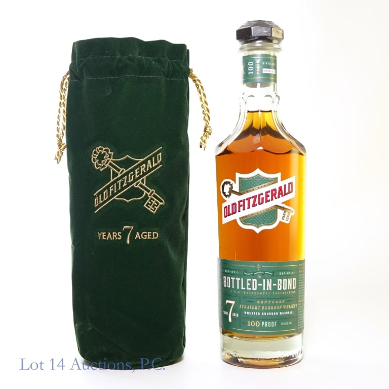 Old Fitzgerald 7 Year BIB Bourbon: 7 Years Aged Bottled-In-Bond Bourbon. 100 Proof, 700 ml. Distilled: Spring 2018. Comes with bag. Please see photos for additional details.