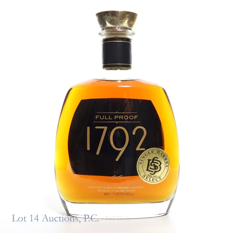 1792 Full Proof Bourbon SB Select (2023): 1792 Full Proof Bourbon (2023), 125 Proof, 750 ml, Barrel #9095 Single Barrel Select.