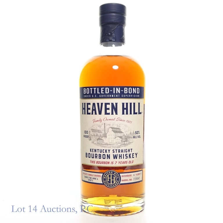 Heaven Hill 7 Year Bottled-In-Bond Bourbon: Heaven Hill 7 Year Bottled-In-Bond Bourbon, 100 Proof, 750 ml. Barrel: 7729542, Rickhouse A, Floor 5.