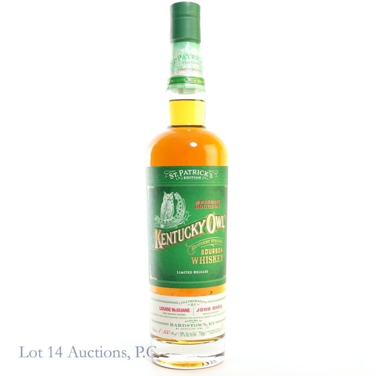 Kentucky Owl St. Patricks Edition Bourbon: Kentucky Owl St. Patrick's Edition Bourbon, 100 Proof, 750 ml, Release #1.