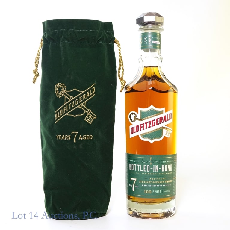 Old Fitzgerald 7 Year BIB Bourbon: 7 Years Aged Bottled-In-Bond Bourbon. 100 Proof, 700 ml. Distilled: Spring 2018. Comes with bag. Please see photos for additional details.