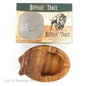 Buffalo Trace Carved Wooden Ashtray