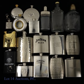 18 Whiskey Flasks Advertising