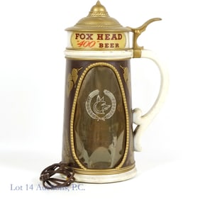 Fox Head Illuminated Beer Stein Sign *