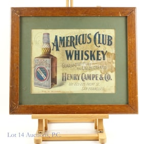 Americus Club Whiskey Ad, Pre-Prohibition