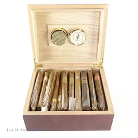 1915 Thompson & Co Humidor Box and Cigars