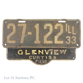 Vintage Glenview Curtiss Field License Plate