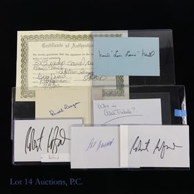 Signed Index Cards Reagan, Redford And More (6)