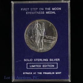 Franklin Mint Silver Moon Landing Eyewitness Medal