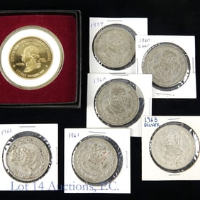 Silver Mexico 1 Pesos & USA Washington Medal (7)