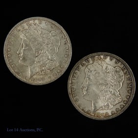 1888 & 1896 USA Silver Morgan Dollars (2)