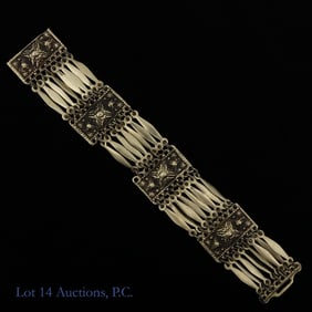 Vintage Taxco Sterling Link and Panel Bracelet