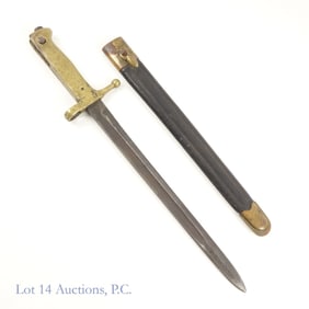 Italian Model 1891 Bayonet & Leather Sheath
