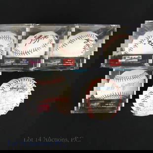 Chicago White Sox Autographed Baseballs (5): 1 team signed baseball and 4 single signed baseballs. This lot is sold "as is" with not guarantees of COAs: 2002 Chicago White Sox team signed Bud Selig OMLB baseball (we count 29 signatures) some sig