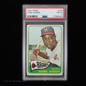 1965 Topps Hank Aaron Baseball Card #170 (PSA 4)