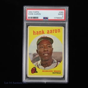 1959 Topps Hank Aaron Baseball Card #380 (PSA 2)
