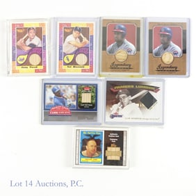 7 Baseball Relic Cards With Bats & Stadium Seats