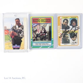 3 Walter Payton Signed Cards