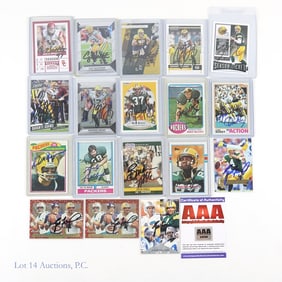 18 Signed Green Bay Packers Cards - Favre Rodgers