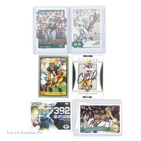 Favre Namath Matthews Rodgers Signed Cards