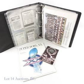 Binder With Chicago Bears Super Bowl XX Cards