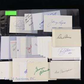 22 Signed Index Cards Former Chicago Bears