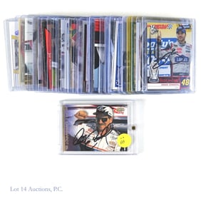 34 Signed Cards Of Race Car Drivers