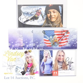 6 Lindsey Vonn Signed Promotional Cards