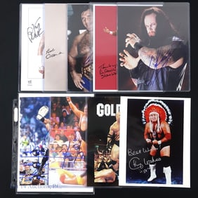 9 Signed Wrestling Photos Goldberg Sammartino