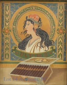 19th c. Ultimo Cigar Oil Painting