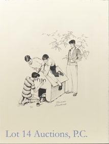 A/P Norman Rockwell Lithograph - Fido's House