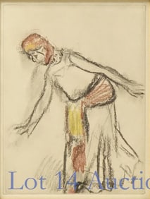 Edgar Degas Le Danseur Hand Colored Engraving