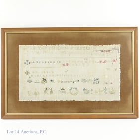 Embroidered Sampler (Possibly 19th c)