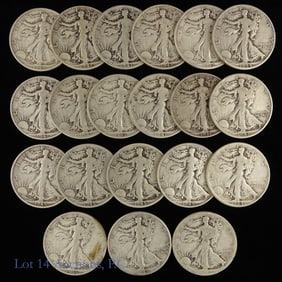 USA 90%-Silver Walking Liberty Half Dollars (20)