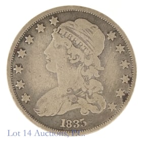 1835 USA Silver Capped Bust Quarter (XF+)