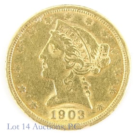 1903-S USA Gold Liberty Head $5 Half Eagle