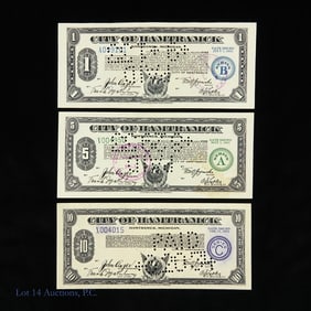 1933 - 1934 Hamtramck MI Depression Script EF+ (3)