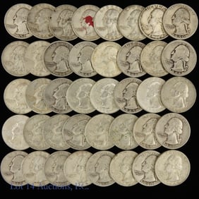 Pre 1964 USA 90% Silver Washington Quarters (40)