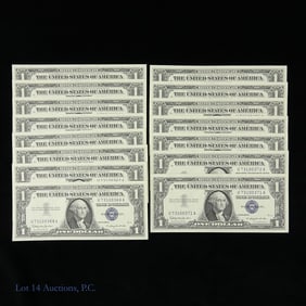 1957B USA $1 Silver Cert. W/ Cons. S/Ns CU (15)