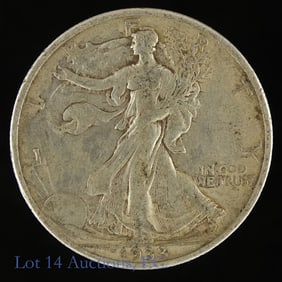 1933-S USA 90%-Silver Walking Liberty 50c (XF)