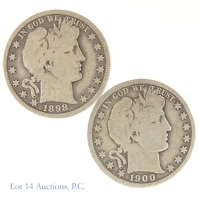 1898-O & 1900-O USA Silver Barber 50c (R-4.9) -2