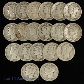 USA 90%-Silver Mercury Dimes (19)
