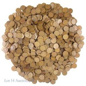 Assorted USA Lincoln Wheat Cents (Approx. 1,200)