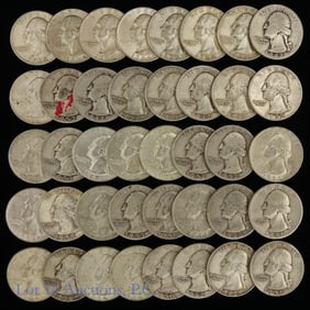 Pre 1964 US 90% Silver Washington Quarters (40)