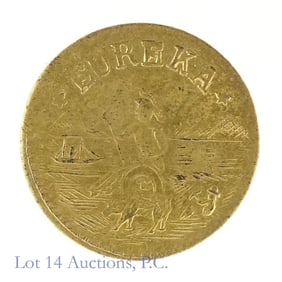 1853 USA California Round Eureka Gold Token