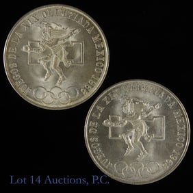 1968 Mexico Silver Olympic 25 Pesos (CH BU) -2
