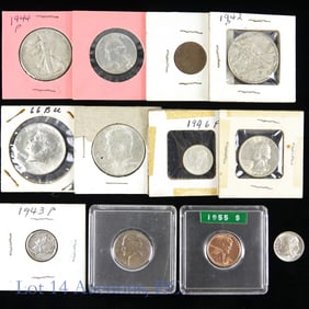 Various USA Silver, Nickel & Copper Coins (12)