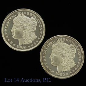 1983 USA 1 Ozt. 99.9%-Silver Trade Units (2)
