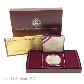 1993-S USA Silver Proof Thomas Jefferson $1 in OGP