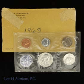 1963 (P) USA 5-Coin Silver Proof Set in OGP